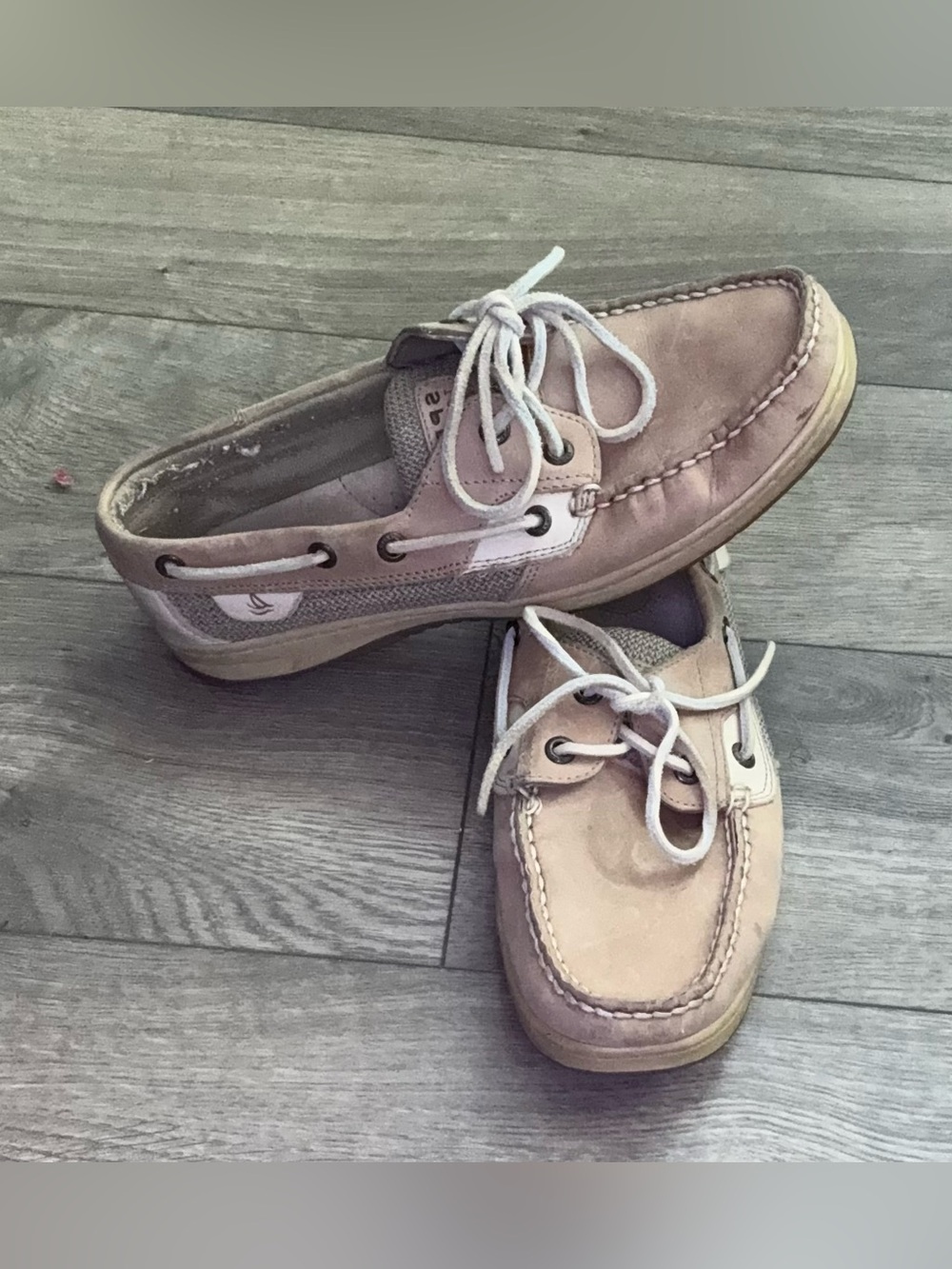 Sperry Top-Sider Angelfish Leather Boat Shoes – Linen / Oat Size 9